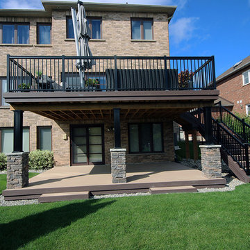 A 2 level low maintenance deck by Hickory Dickory Decks.