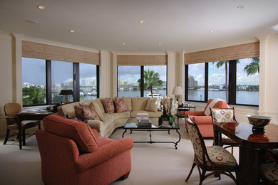 Transitional living room photo in Miami