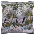 Bareens Designer Rugs - Shabby Chic Handley Silk  Embroidered Handmade Pillow - Embellish your home with this timeless casual chic handmade pillow made with gorgeous soft luxurious Silk. Hand Embroidered pattern on classy Silk Fabric with beautiful color combination and unique magnificent intricate design is a mesmerizing addition to any d�cor. This beautiful, elegant pillow features beautiful colors with unique design made by skilled artisans. An intricate design and exquisite coloration make this handmade pillow a standout piece in any decor.