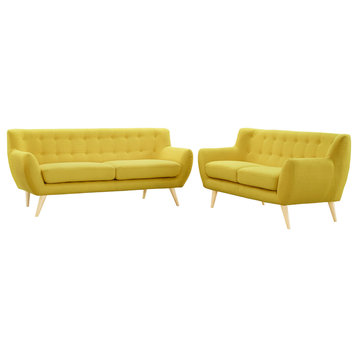 Remark 2-Piece Upholstered Fabric Living Room Set, Sunny