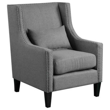 Best Master Furniture Glenn 20" Transitional Fabric Arm Chair in Dark Gray