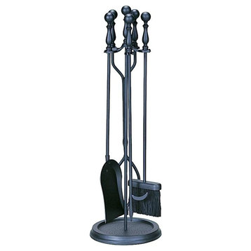 Uniflame 5-Piece Black Fire Set With Ball Handles