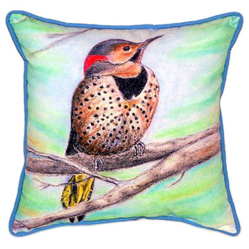 Betsy Drake Flicker Bird Extra Large 22 X 22 Indoor / Outdoor Pillow