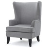 GDF Studio Congaree Fabric High Wing Back Chair, Gray