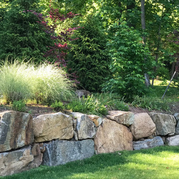 boulder and ornamental grass in summit