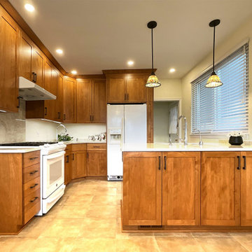 Stephanies' Red Birch Shaker Kitchen