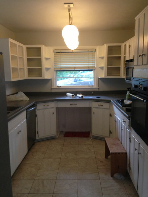 Painted White Maple Cabinets, Whitewash Maple Cabinets Before And After