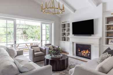 Transitional family room photo in San Francisco