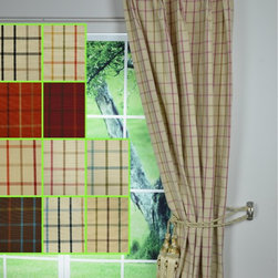 Hudson Yarn Dyed Small Plaid Blackout Double Pinch Pleat Curtains - Curtains