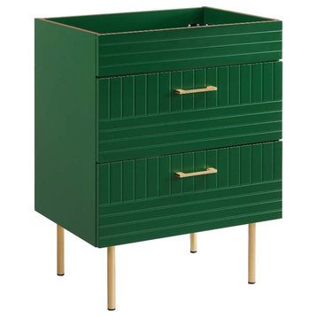 Modway Daybreak 23.5" Particleboard MDF Wood and Metal Bathroom Vanity in Green