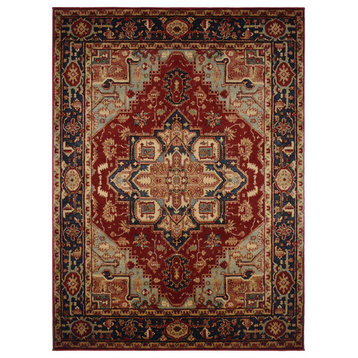 Brentwood Heriz Red Contemporary Area Rug, 7'10"x9'10"