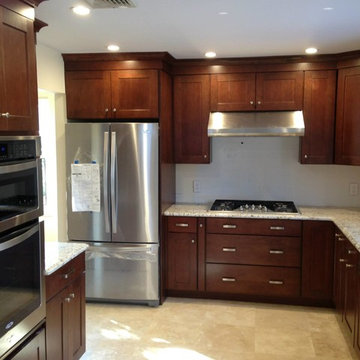 Transitional Cherry Kitchen in New Hyde Park