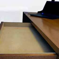 Metaphor | Perfectly Proportioned Writing Desk in Teak Wood with Drawer - Desks And Hutches