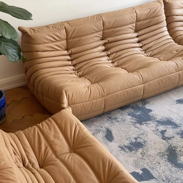 Togo Sofa Fiber Leather Three Seater