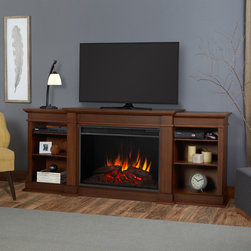 Eliot - Grand Entertainment Mantel in Vintage Black Maple - Indoor Fireplaces