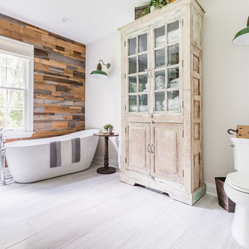 Striking Rustic Master Bathroom Remodel