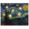 Lighted Wall Art Canvas with Auto Timer Van Gogh Starry Night Printed Artwork, 11 X 16