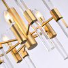 Brass Metal Frame, Clear Crystal Rod Light Fixture