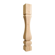 Baroque Wood Post (Island Leg).  5 x 5 x 35 1/2.  Species:  Rubberwood.