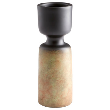Cyan Small Chalice Vase 10152, Rustic Patina