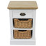 Charles Bentley Country Basket Bedside Table With 2-Wicker Basket
