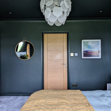 Dark Green Panelled Bedroom