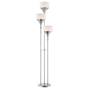 Celestel 3 Light Floor Lamp, Chrome