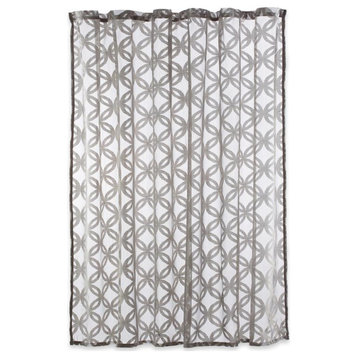 DII 72" Modern Style Fabric Lace Lattice Shower Curtain in Gray
