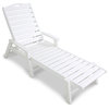 Yacht Club Chaise With Arms - Stackable, Classic White