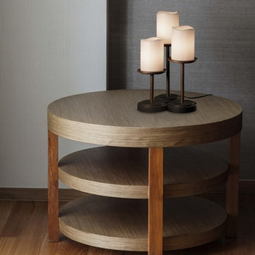CandleAria Dakota Table Lamp, Cylinder With Melted Rim, Cream Shade