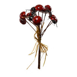 Shea's Wildflower - Ladybugs On Stems, 12 Pieces, 10" Tall - Wreaths And Garlands