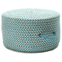 Colonial Mills Pouf Houndstooth Pouf Turquoise Round