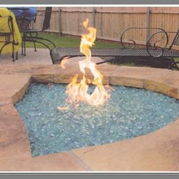 Outdoor Crushed Glass Gas Firepit - Fire Pits