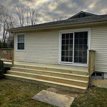 Pressure treated wood deck