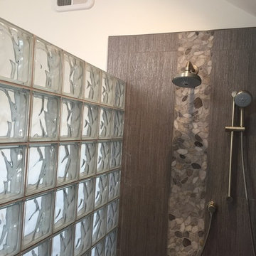 Glass block shower and ready for tile base Orland Park Illinois