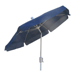 FiberBuilt Umbrellas LLC - FiberBuilt Foot Hexagonal Navy Blue White Finish Aluminium Base Garden Umbrella - Outdoor Umbrellas