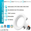 Luxrite 4" LED Recessed Can Light 14W 5 Color Option ETL 4 Pack