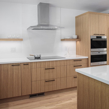 Walnut Creek Japandi Kitchen with Induction Cooktop and Steam Oven