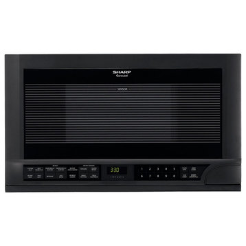 1.5 Cu. Ft. 1100W Over the Counter Microwave, Black, Black