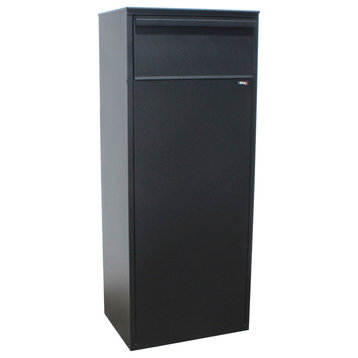 Mailboxes Allux 800 Mail/Parcel Box With Rear Locking Door, Black