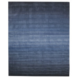 Contemporary Area Rugs EORC HL2BL Blue Hand Tufted Wool Blue Horizon Rug, 5'x8'