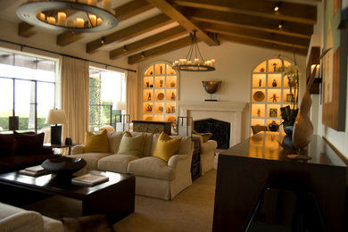 Example of a tuscan living room design in Santa Barbara