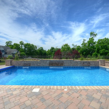 Traditional Pool with Retractable Cover