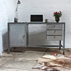 Dylan Vintage Urban Industrial Chic 1950/60's Stripped Bare Steel Desk wit - Desks & Writing Bureaus