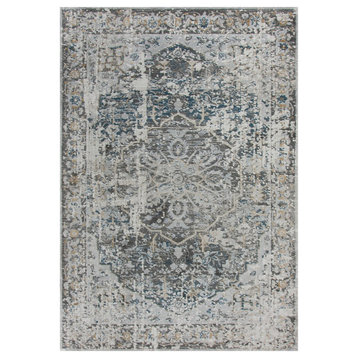 Rizzy Bristol Brs106 Vintage/Distressed Rug, Gray/Blue, 2'7"x8'0" Runner