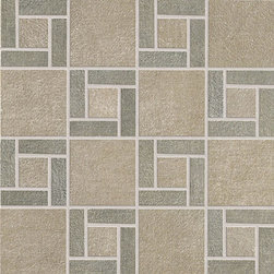 Fly Zone Fiber Porcelain Tile Series - Tortora with Salvia Mosaic - Wall And Floor Tile
