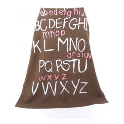 duCDuc Alphabet Cotton Blanket - Brown/Pink - Blankets