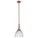 Innovations Lighting - 1-Light Seneca Falls 9.5" Pendant, Antique Copper, Clear Halophane Shade - One of our largest and original collections, the Franklin Restoration is made up of a vast selection of heavy metal finishes and a large array of metal and glass shades that bring a touch of industrial into your home.