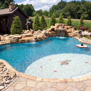 Natural Pool with Waterfall