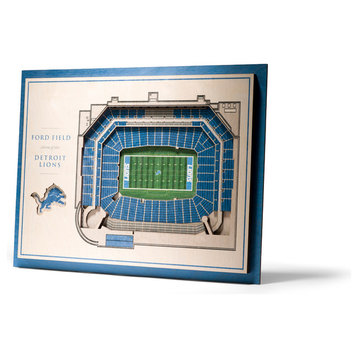 NFL Detroit Lions 5 Layer Stadiumviews 3D Wall Art